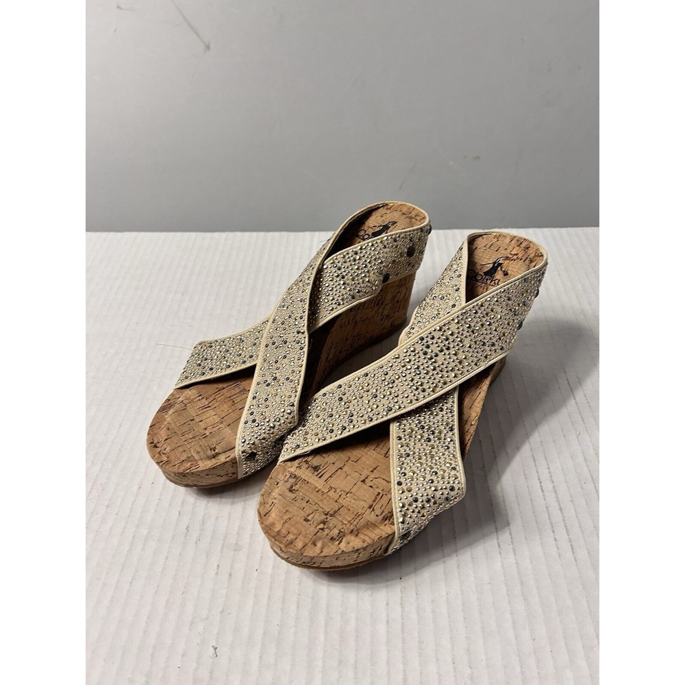 Corkys Summit Women's Wedge Platform Sandals Sparkle Casual Beach Size 9